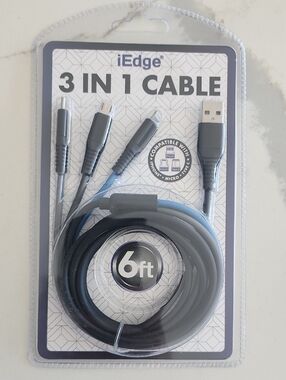 edge 3-in-1 6ft Charging Cable - Black